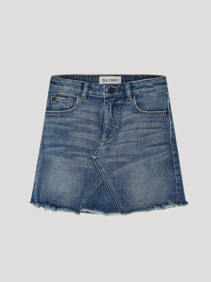 Dl1961 Premium Denim Jenny Toddler Skirt- Blue Rose