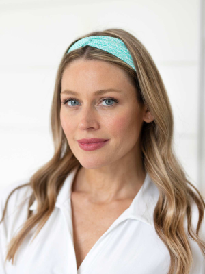 Coral Tides Mint Knot Headband