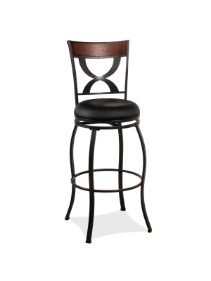 Stockport Swivel Bar Height Stool Pewter/black - Hillsdale Furniture