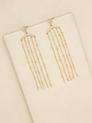 In The Spotlight Crystal Dangle 18k Gold Plated Earrings