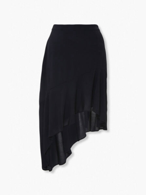 Plus Size Flounce-hem Skirt