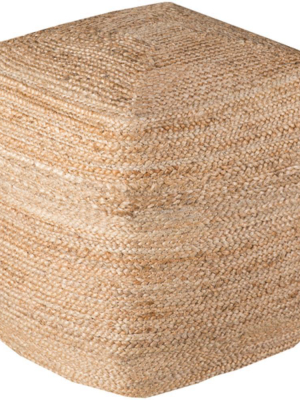 Jute Pouf In Tan