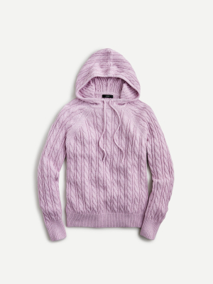 Cable-knit Hoodie In Cotton-cashmere