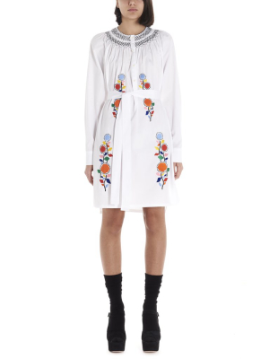 Prada Floral Embroidered Mini Dress