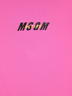 Msgm Logo Print Cropped Top