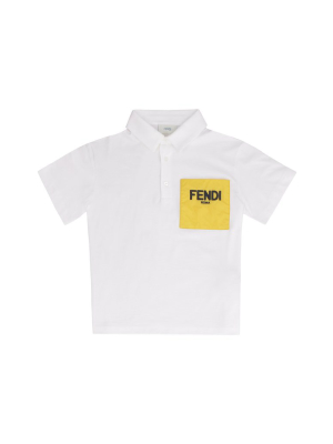 Fendi Kids Logo Pocket Polo Shirt