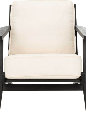 Nick Mid Century Accent Chair Bone White/black