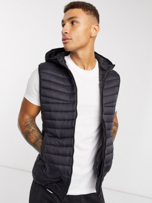 Asos Design Vest With Hood