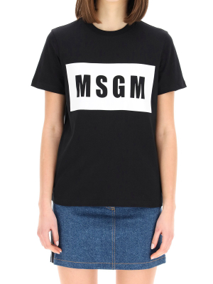 Msgm Front Logo Print T-shirt