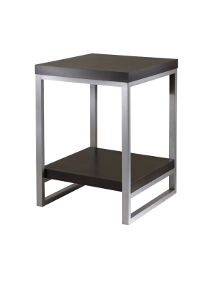 Jared End Table, Enamel Steel Tube - Dark Espresso - Winsome