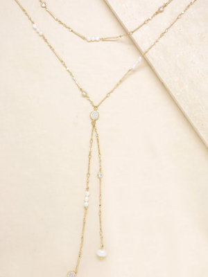 Multi-chain Freshwater Pearl And 18k Gold Plated Necklace