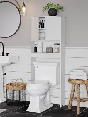 Over Toilet Cabinet With Adjustable Shelf White - Riverridge Home