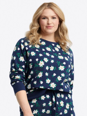 Natalie Sweatshirt In Navy Magnolia