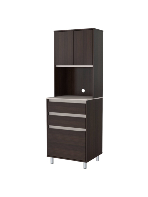 2 Door/3 Drawer Breakroom Cabinet Espresso/amber Gray - Inval