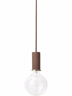 Socket Pendant Low In Red Brown