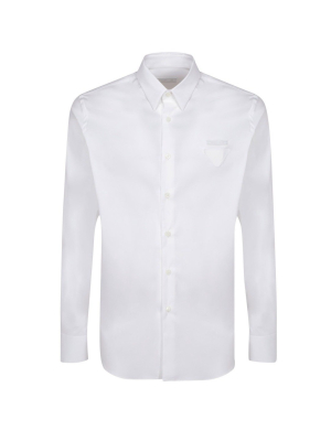 Prada Buttoned Logo Patch Shirt