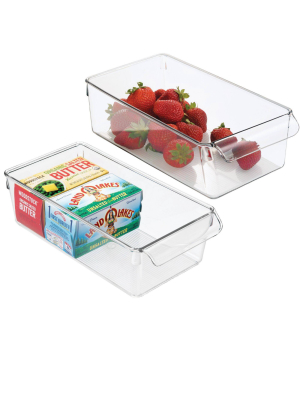 Idesign 2pk Linus Pullz Storage Organizer Bin Clear