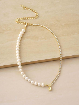 Pearl, Crystal, And Shell 18k Gold Plated Necklace