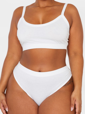 Plus White High Waist Panties