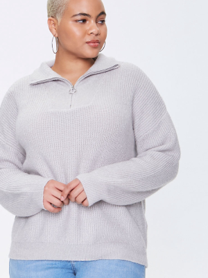 Plus Size Sweater-knit Pullover