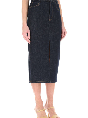 Chloé Stretch Slit Denim Skirt