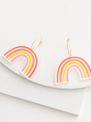 Sunset Rainbow Hoop Earrings