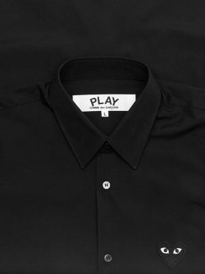 Comme Des Garcons Play Black Emblem Button Down - Black