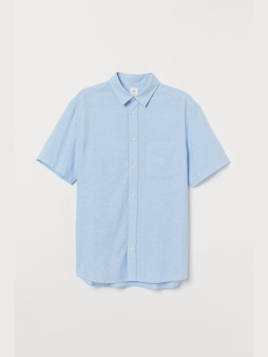 Regular Fit Linen-blend Shirt