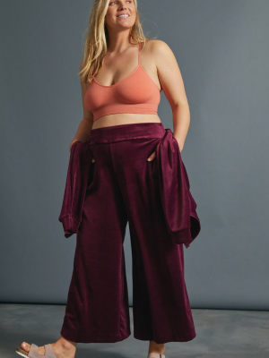 Jaya Velvet Wide-leg Pants