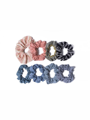 Soft Cotton Hair Scrunchies (pack Of Eight)