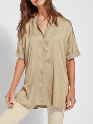 Verbena Short Sleeve Shirt (plus Size) (ecovero™ Stretch Satin)
