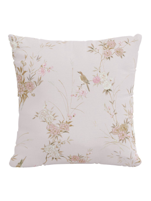 Rachel Ashwell X Cloth & Company - Linen Pillow - Bird Chinoiserie Pink