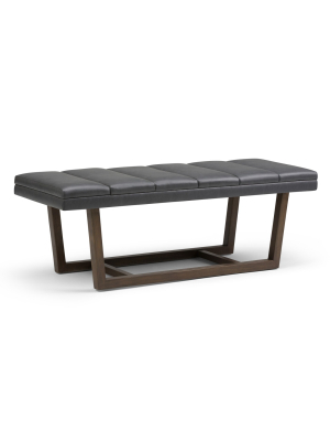 53" Harley Ottoman Bench Stone Gray Faux Leather - Wyndenhall