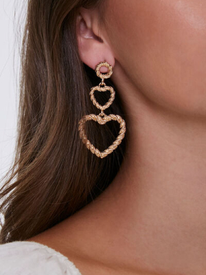 Tiered Heart Drop Earrings