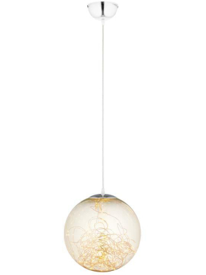 Fairy 8" Amber Glass Globe Ceiling Light Pendant Chandelier