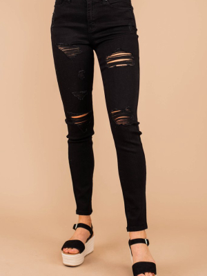 Hooked On A Feeling Black Distressed Skinny Jeans