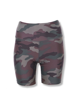 Active Camo Print Biker Shorts