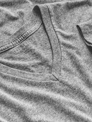 Made In L.a. Premium Jersey V Neck Tee In Grey Heather