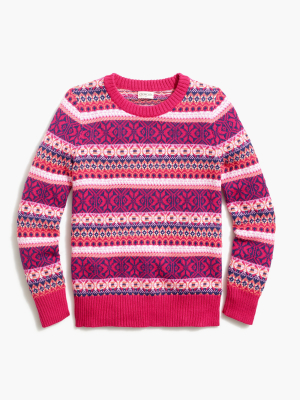 Girls' Snowscape Fair Isle Sweater