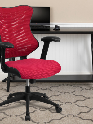 Flash Furniture High Back Designer Mesh Executive Swivel Ergonomic Office Chair With Adjustable Arms