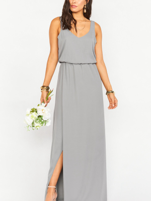 Kendall Maxi Dress ~ Soft Charcoal Crisp