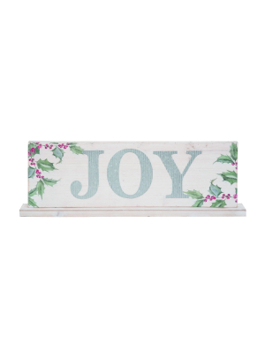 Transpac Wood 32 In. White Christmas Joy Decor