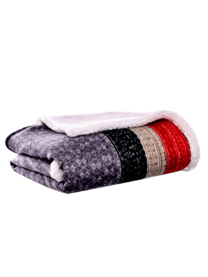 Dark Gray Fair Isle Sherpa Throw (50 X 70") - Eddie Bauer