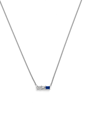 Rhea Necklace | White Diamond & Sapphire