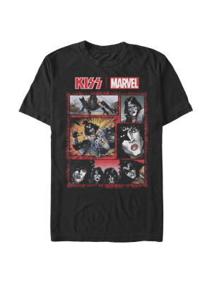 Men's Marvel Kiss Comic Panels T-shirt