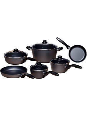 Swiss Diamond Ultimate Versatile Nonstick Cast Aluminum Cooking Pot And Pan Kitchen Kit With Multi Sized Lids, 10 Piece Cookware Set