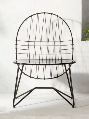 Wafer Black Metal Outdoor Chair