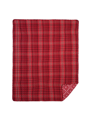 C&f Home Andrew Red Cotton Quilted Throw