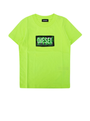 Diesel Kids Logo Print Crewneck T-shirt