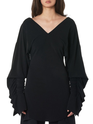 Ruched Sleeve Dress (sd-sv-black)